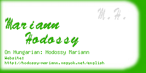 mariann hodossy business card